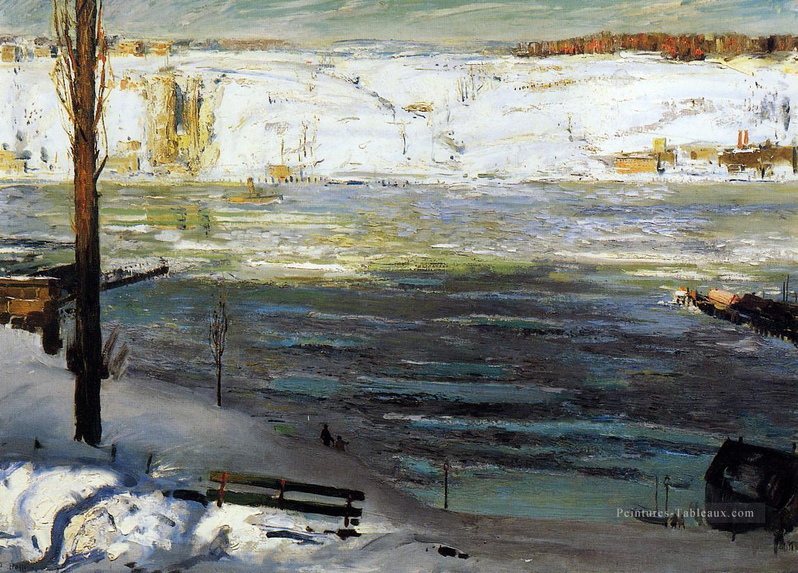 Glace flottante George Wesley Bellows 1910 Paysage réaliste George Wesley Bellows Peintures à l'huile